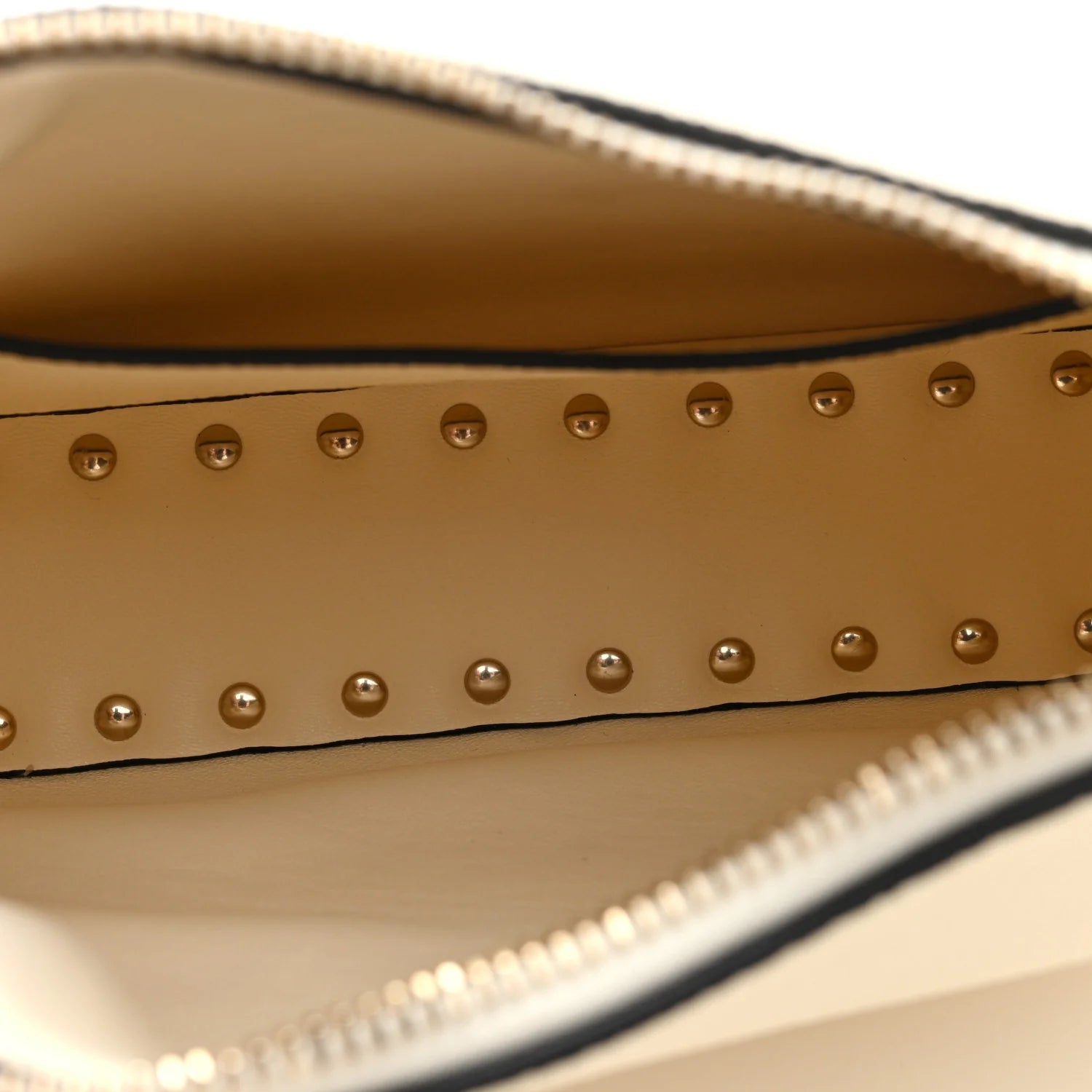 Pebbled Calfskin Small Rockstud Hobo Bag Ivory