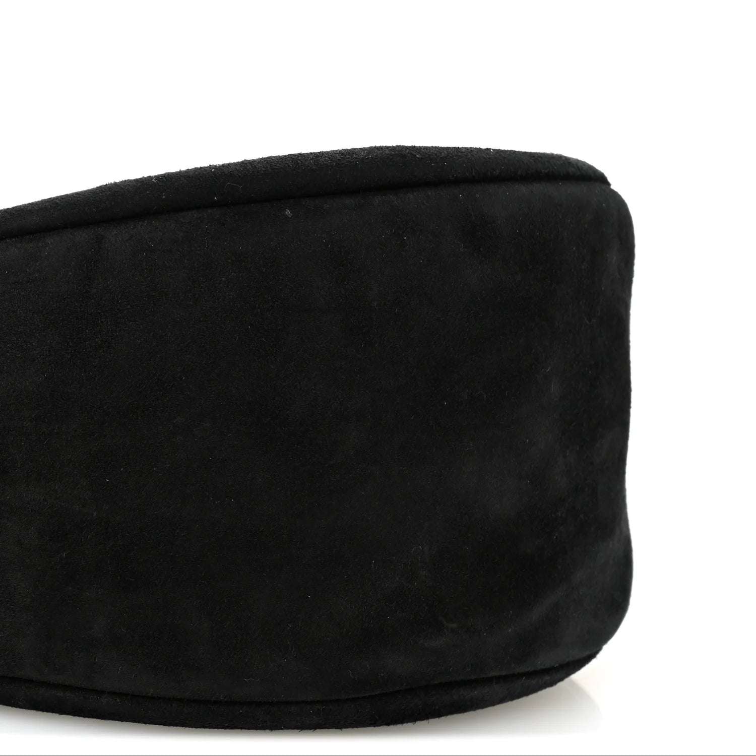 Suede Small Slouchy Banana Bag Black