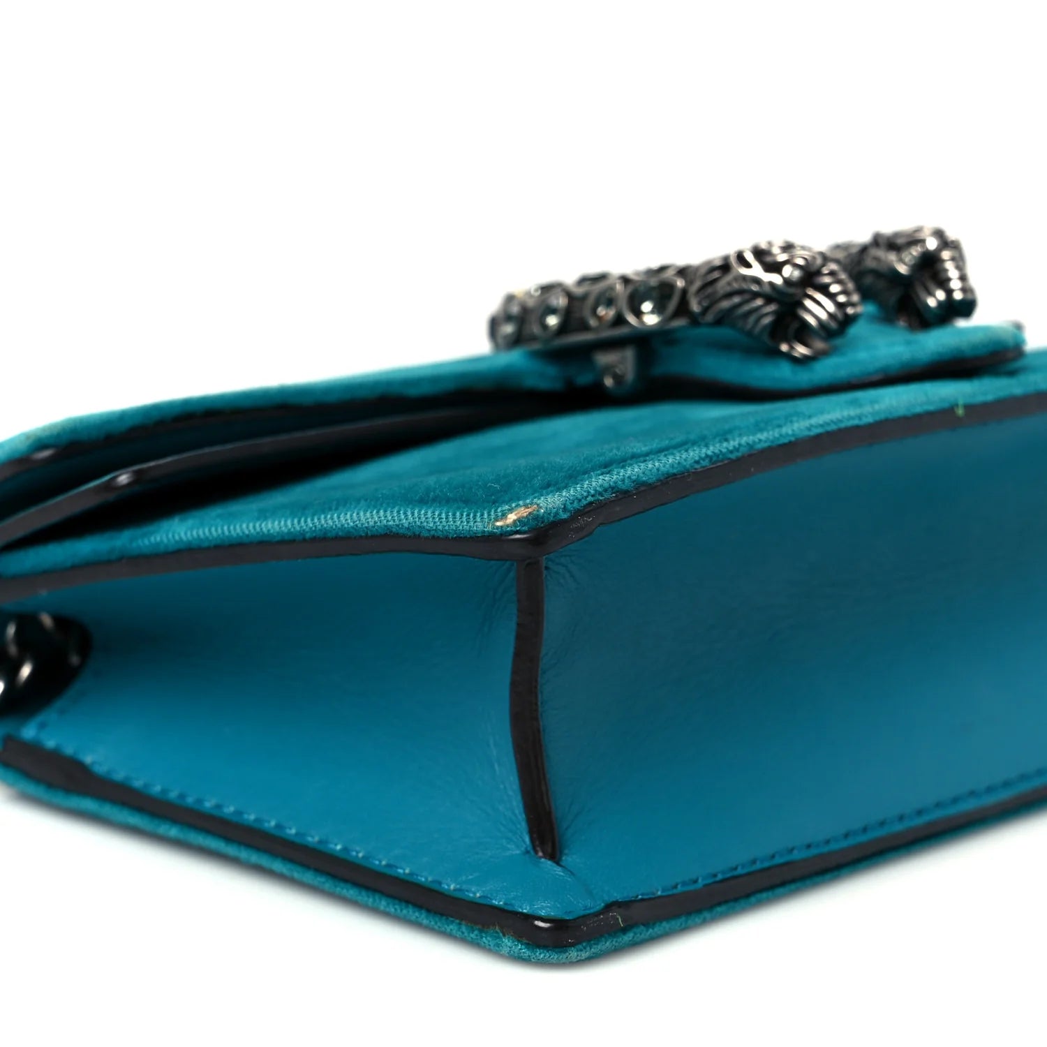 Velvet Super Mini Dionysus Shoulder Bag Pavone Cyan