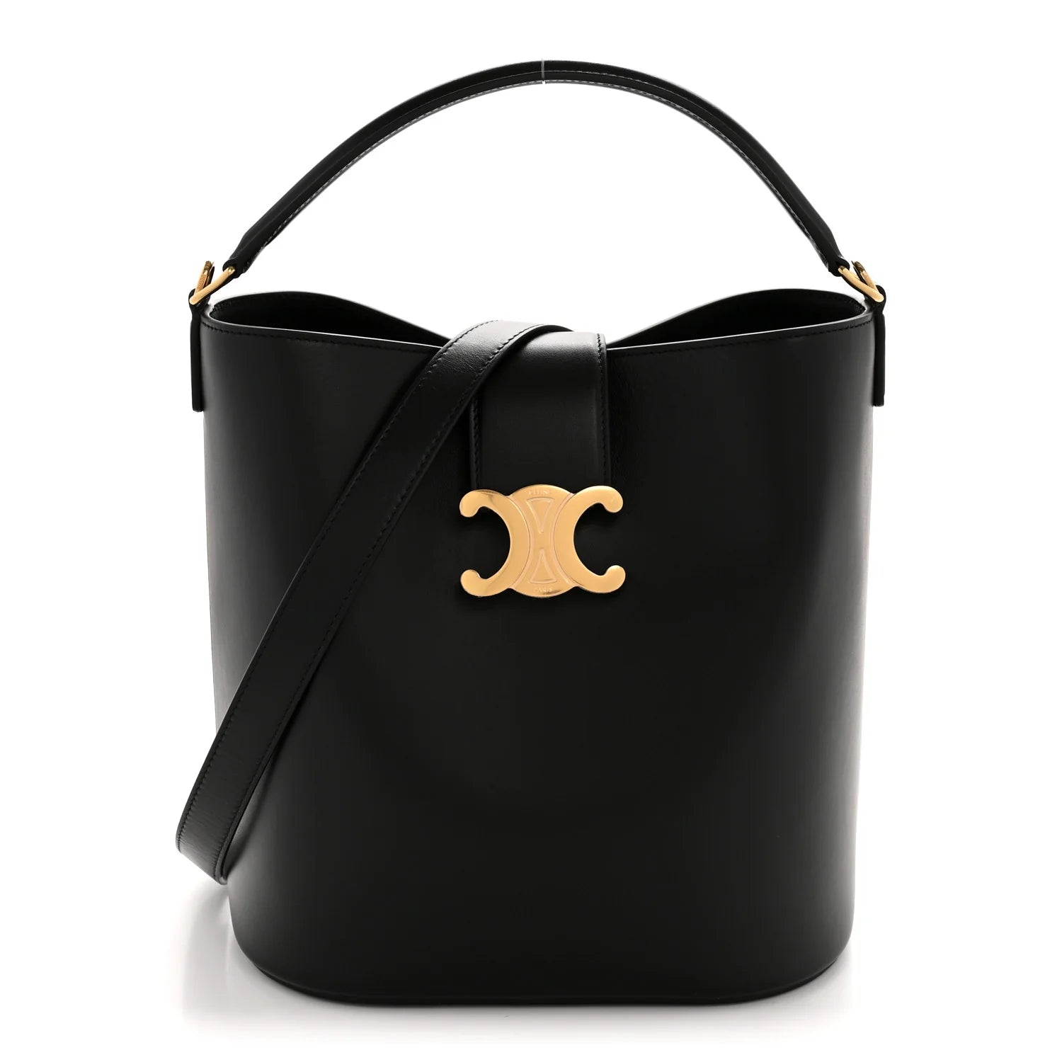 Smooth Calfskin Triomphe Medium Louise Bag Black