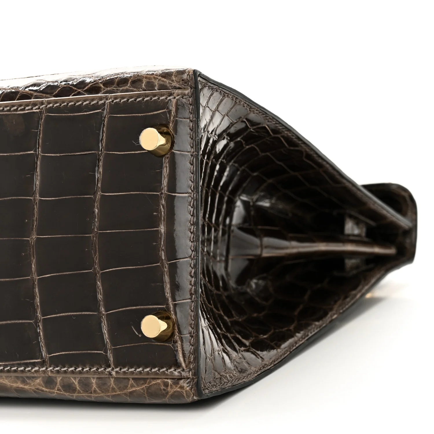 Shiny Niloticus Crocodile Kelly Sellier 28 Gris Elephant