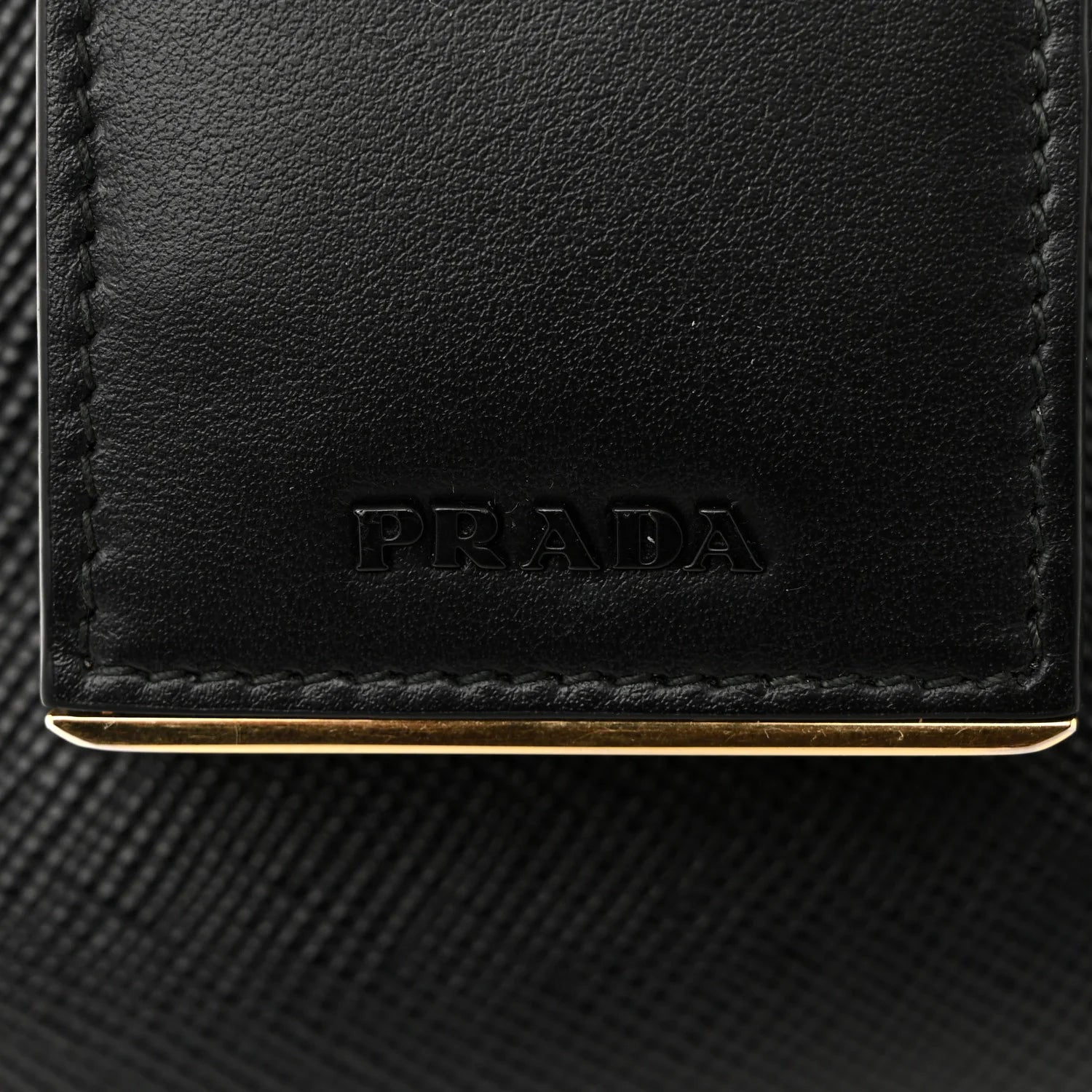 Saffiano Cuir Calfskin Small Monochrome Top Handle Tote Black