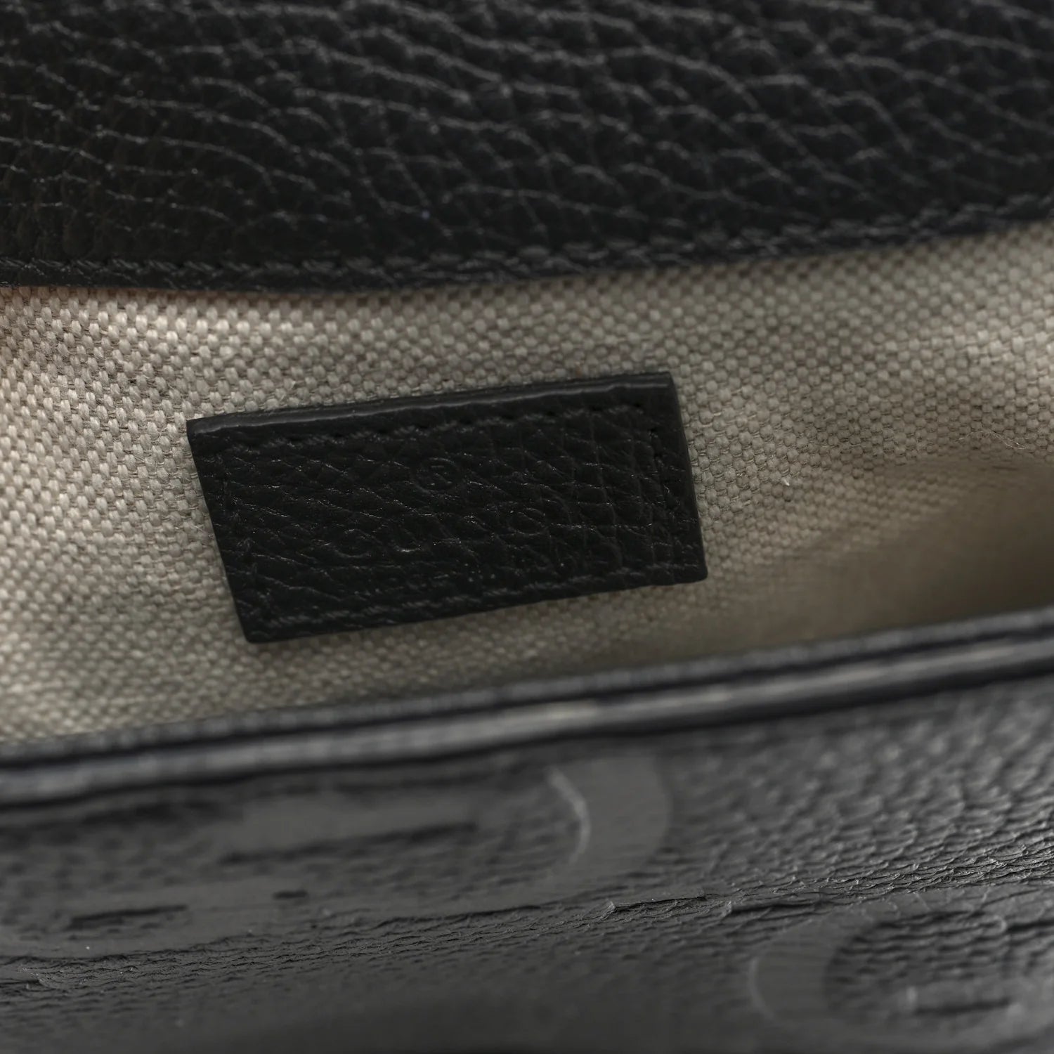 Piuma Calfskin Jumbo GG Embossed Small Messenger Bag Black