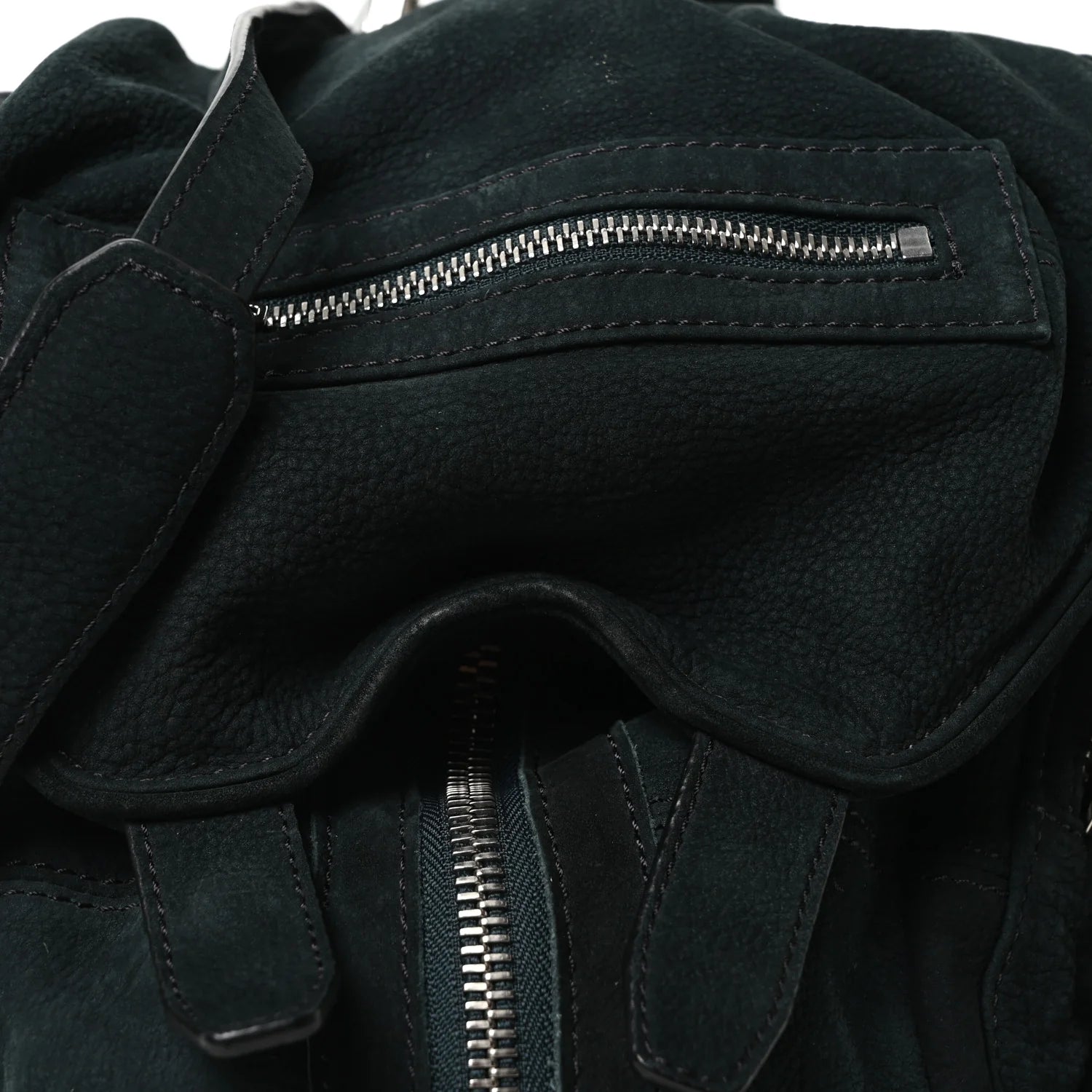 Nubuck Mini Marti Backpack Green Rhodium Hardware