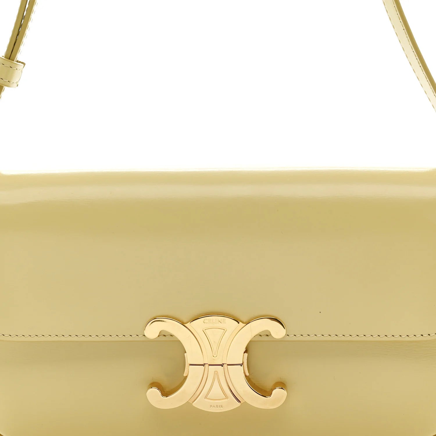 Shiny Calfskin Triomphe Shoulder Bag Papyrus