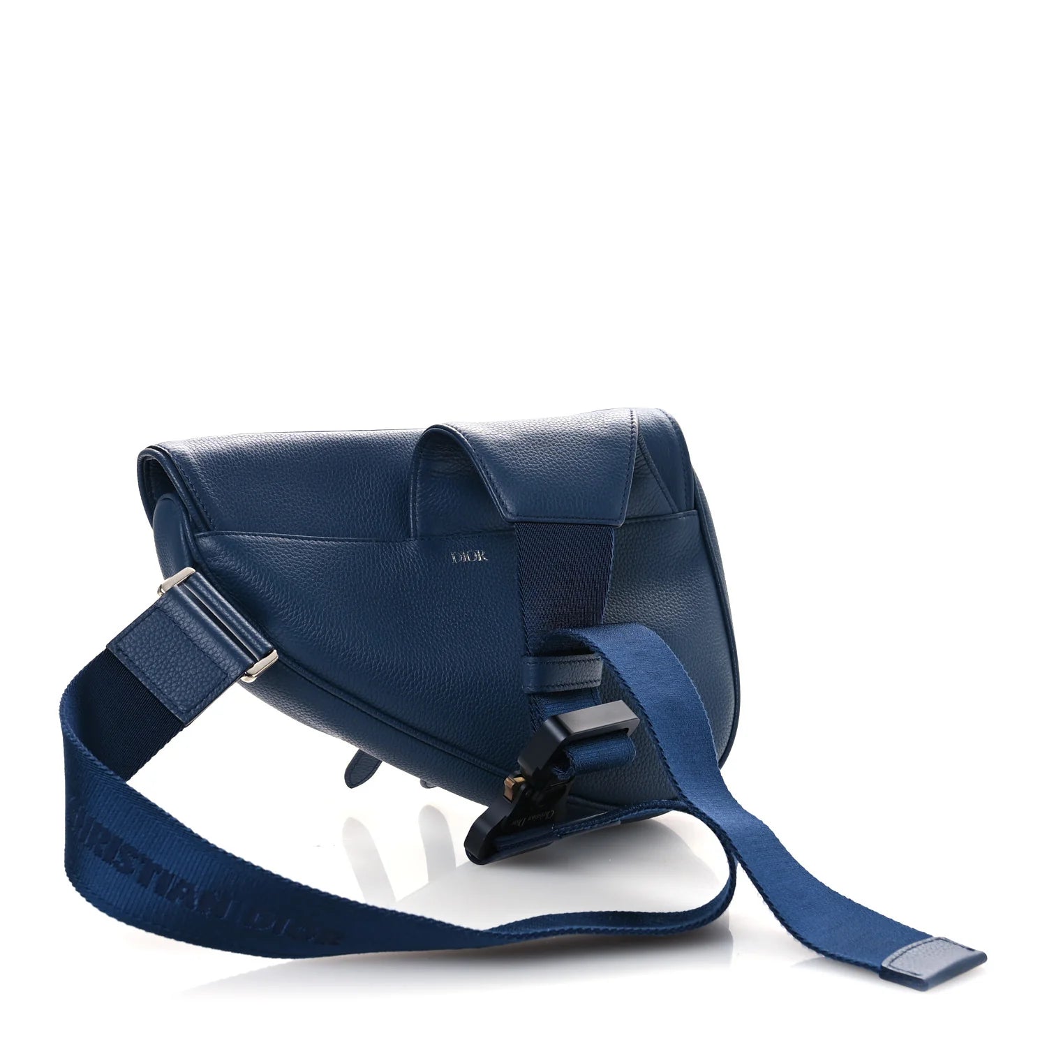 Grained Calfskin Mens Saddle Bag Navy Blue