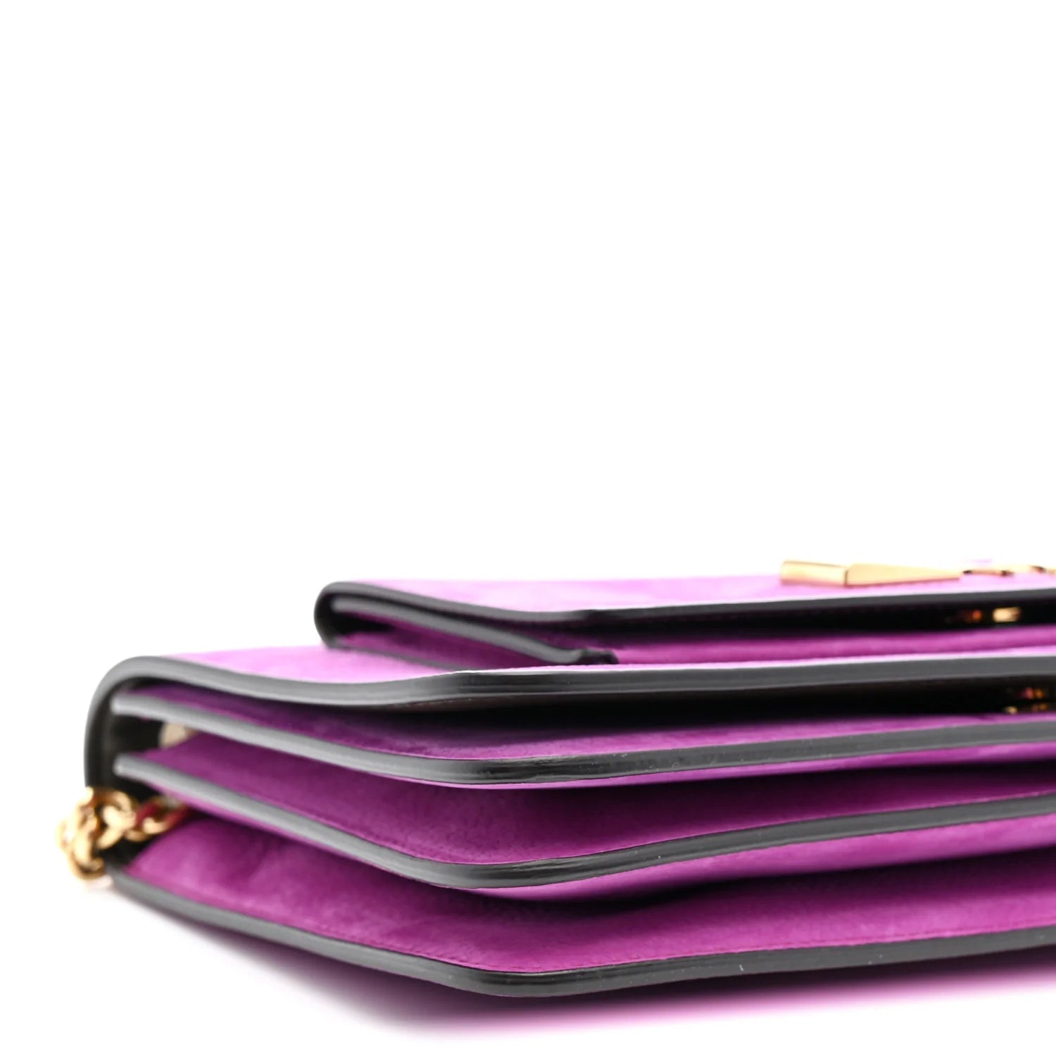 Suede Ginevra Chain Bag Purple