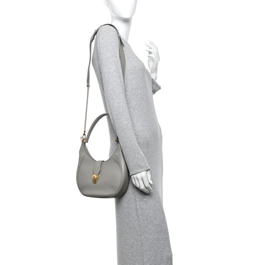 Urban Grain Smooth Calfskin Serpenti Ellipse Shoulder Bag Foggy Opal