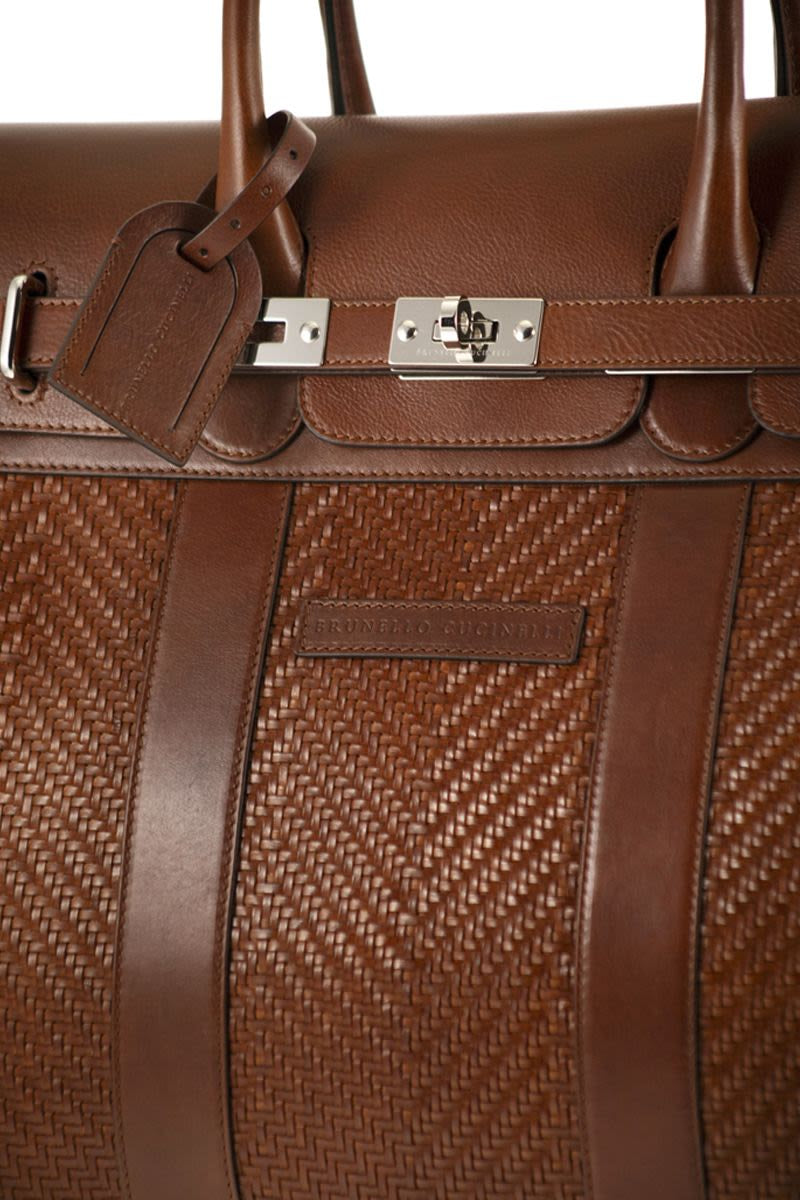 COUNTRY BAG in WOVEN CALFSKIN and COWHIDE LEATHER