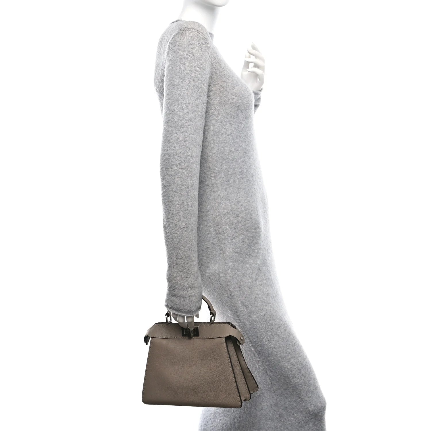 Cuoio Romano Selleria Chamois Small Peekaboo I SEE U Satchel Corda Camelia Cipria