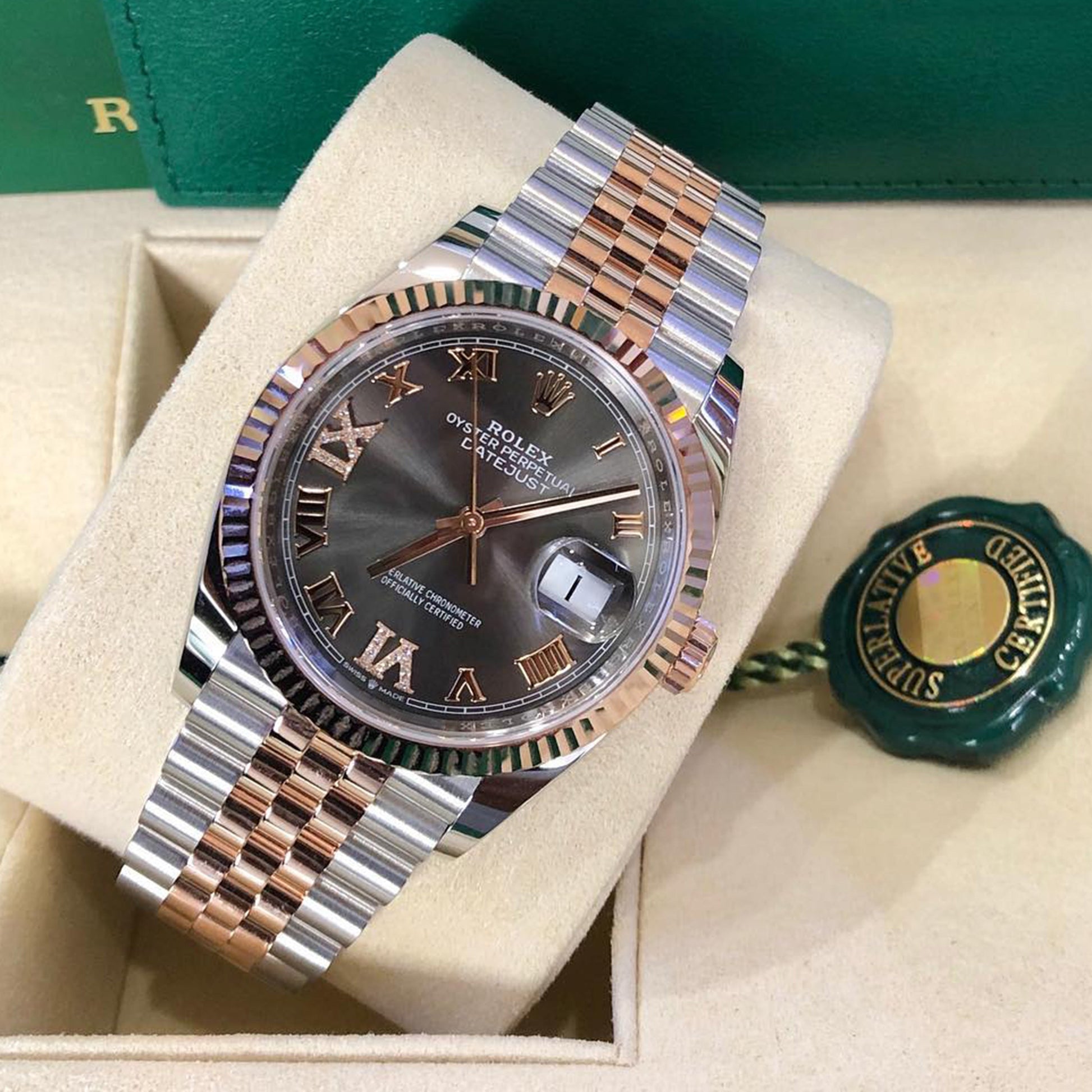 Datejust 36, 18K Everose Gold and Stainless Steel, 36Mm, Ref# 126231-0023