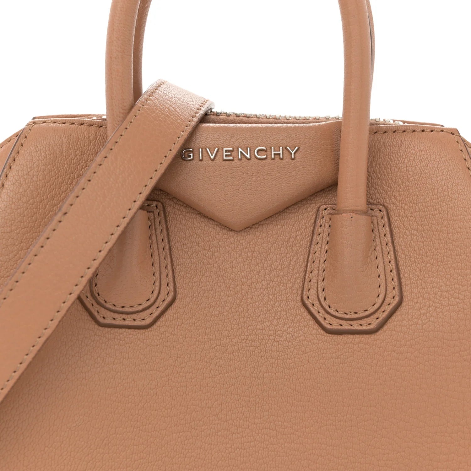 Sugar Goatskin Mini Antigona Medium Beige