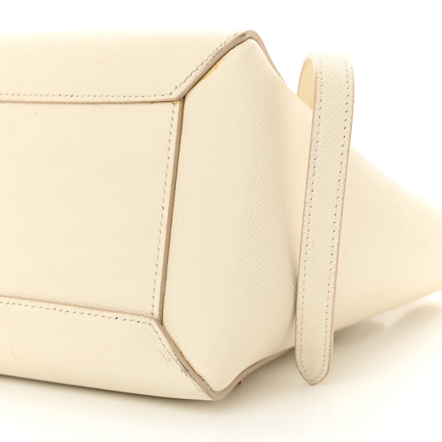 Grained Calfskin Micro Belt Bag White