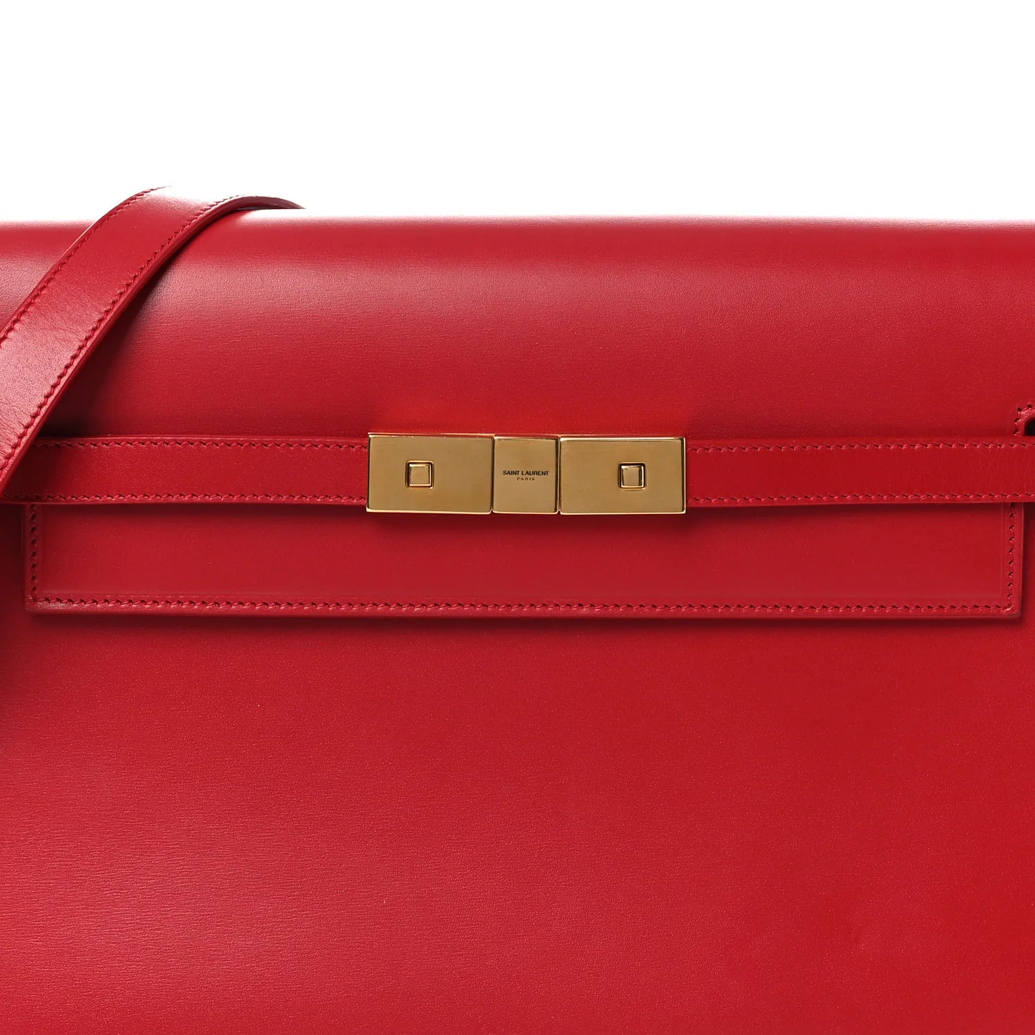 Smooth Calfskin Manhattan Shoulder Bag Rouge Eros