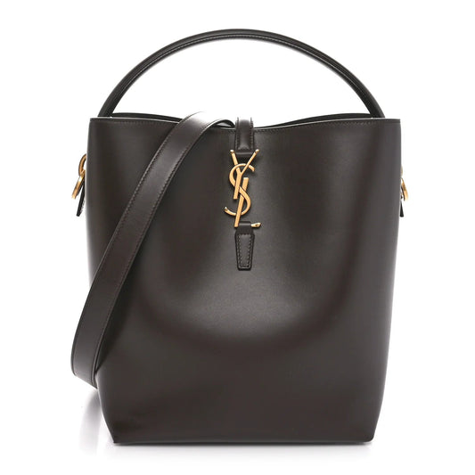 Shiny Calfskin Le 37 Bucket Bag Arabica