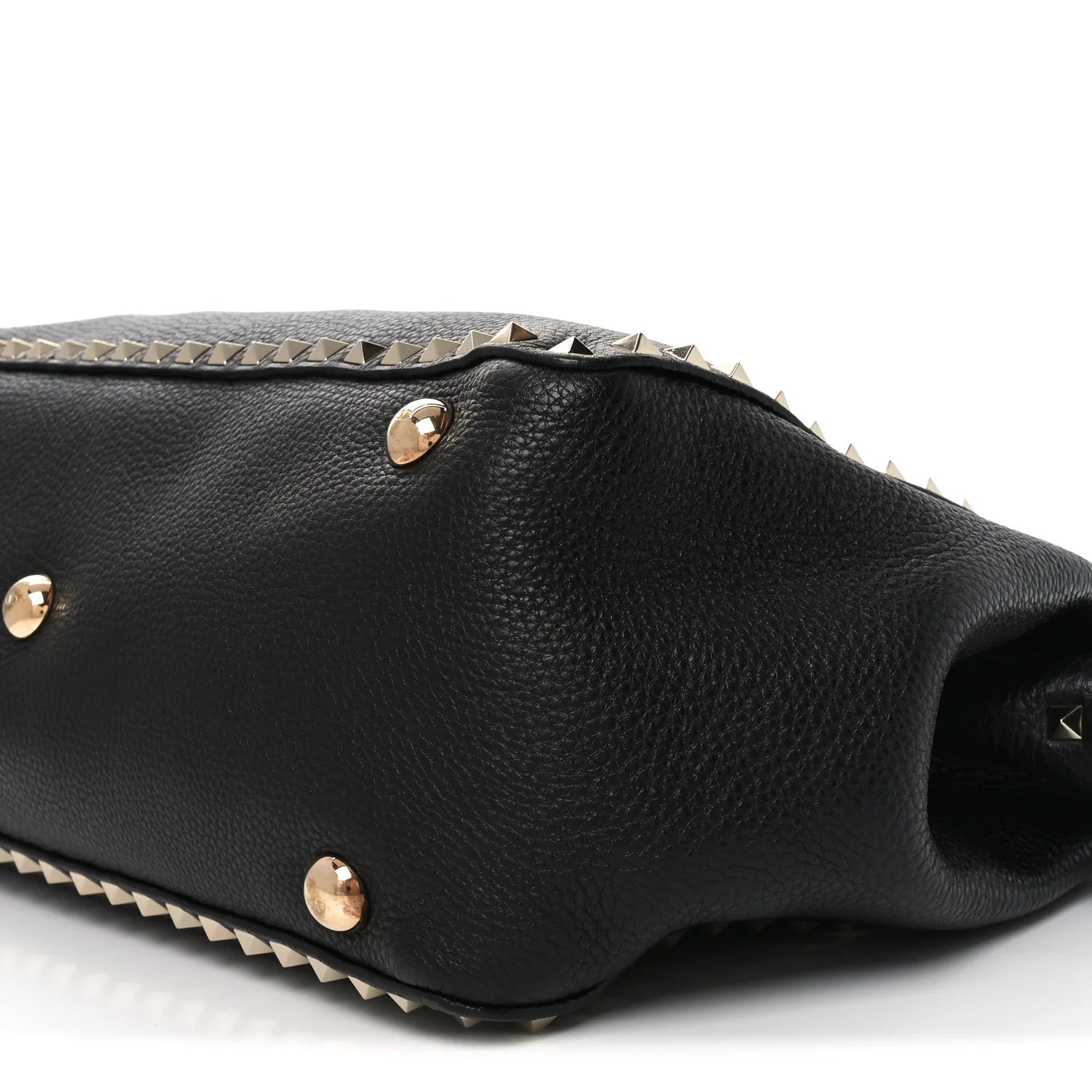 Vitello Medium Rockstud Tote Black