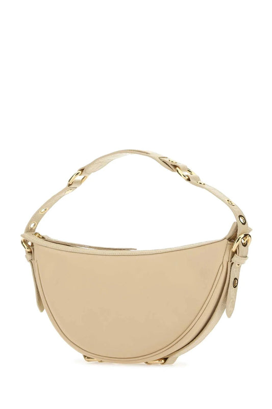 CREAM LEATHER GIB SHOULDER BAG