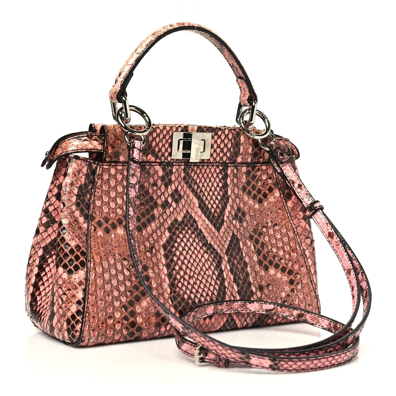 Snakeskin Shiny Nappa Mini Peekaboo Iconic Satchel Lollypop