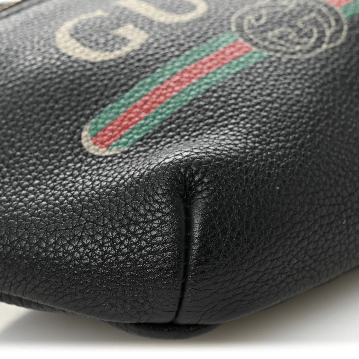 Grained Calfskin Small Logo Belt Bag Black