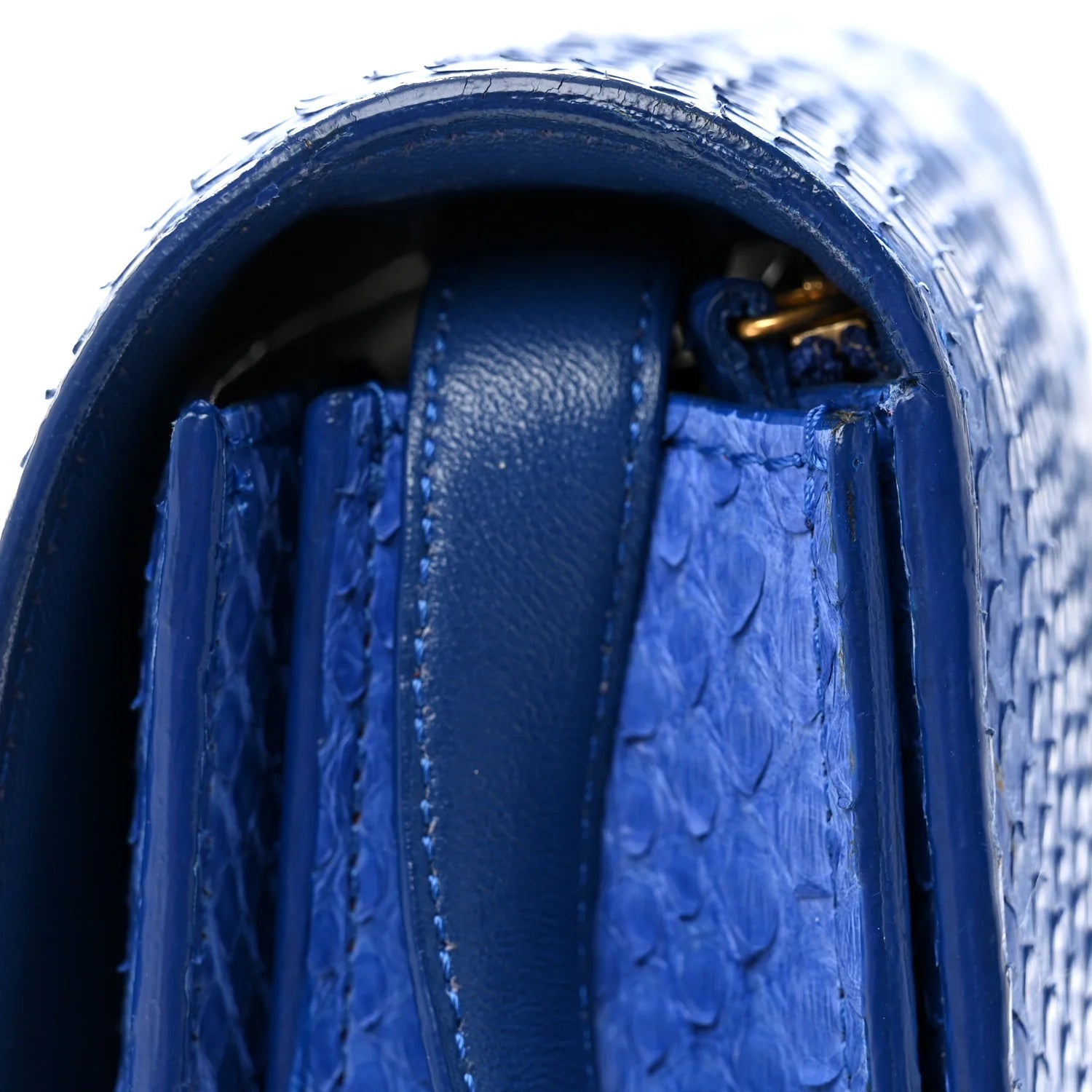 Snakeskin Medium Classic Box Flap Blue