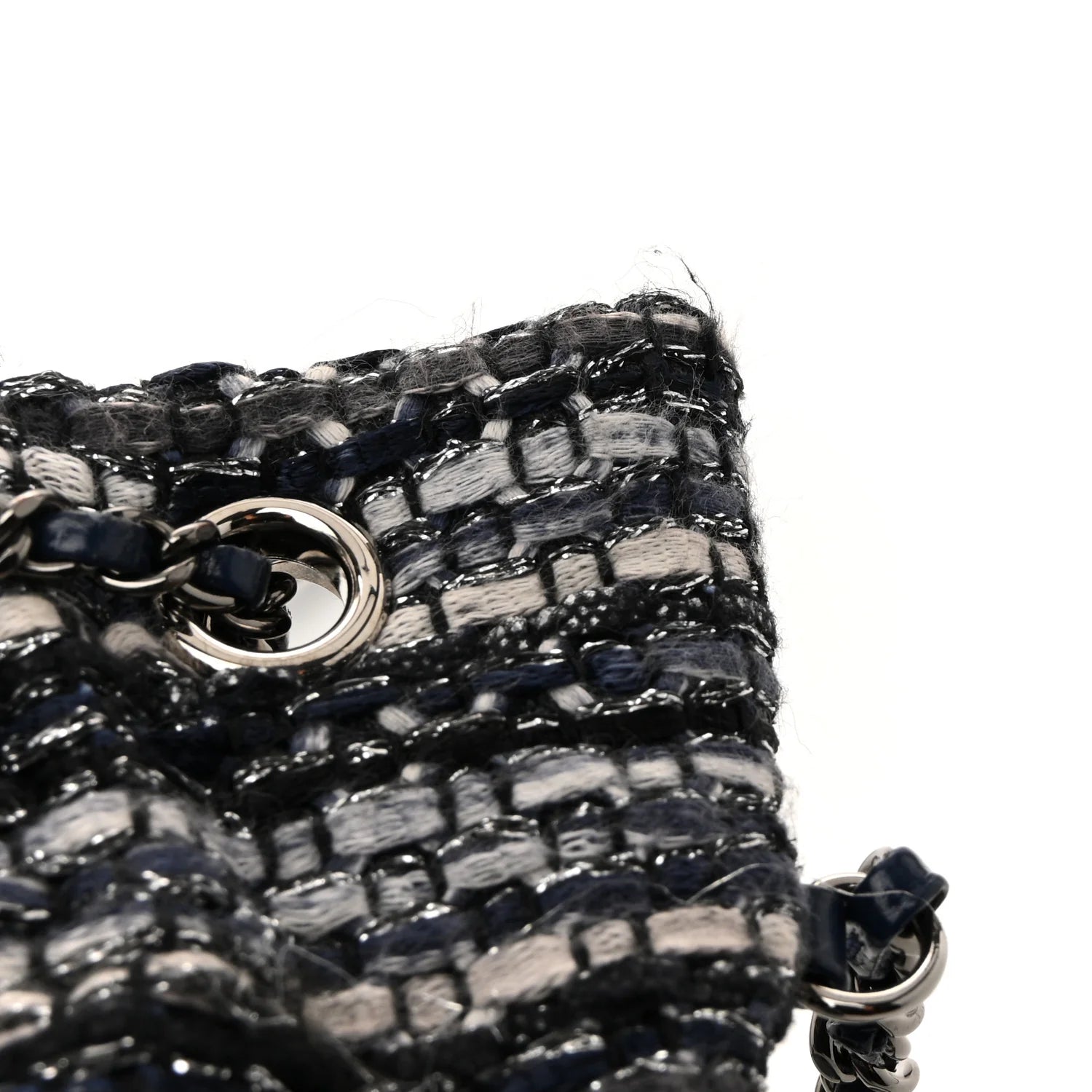 Tweed Calfskin Quilted Small Gabrielle Bucket Blue Multicolor