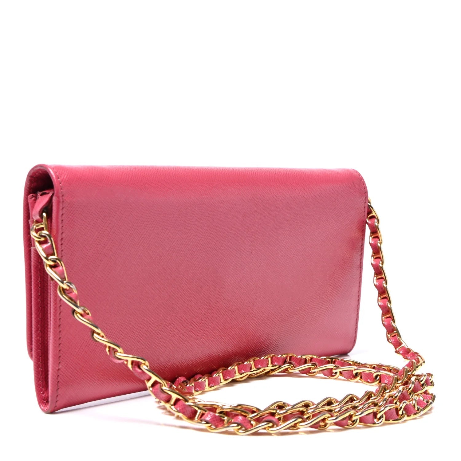 Saffiano Metal Oro Chain Wallet Peonia