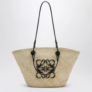 MEDIUM ANAGRAM BASKET BAG in NATURAL/BLACK
