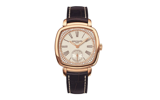 Ladies Gondolo Small Seconds, 18Kt Rose Gold Set with 108 Diamonds, 30 × 33.8 Mm, Ref# 7041R-001