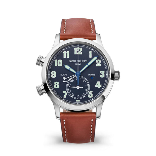 Complication, 18K White Gold, Calatrava Pilot Travel Time 42Mm, Ref# 5524G-001