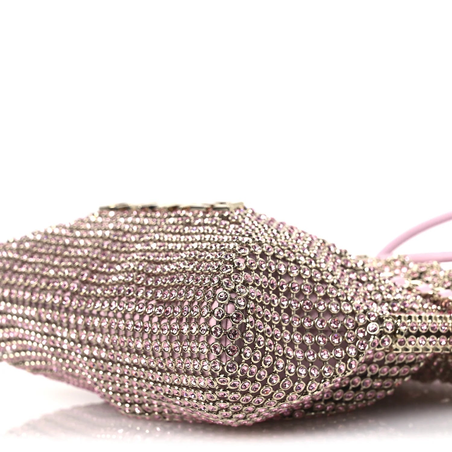 Crystal Embellished Metallic Lambskin Mini  22 Pink