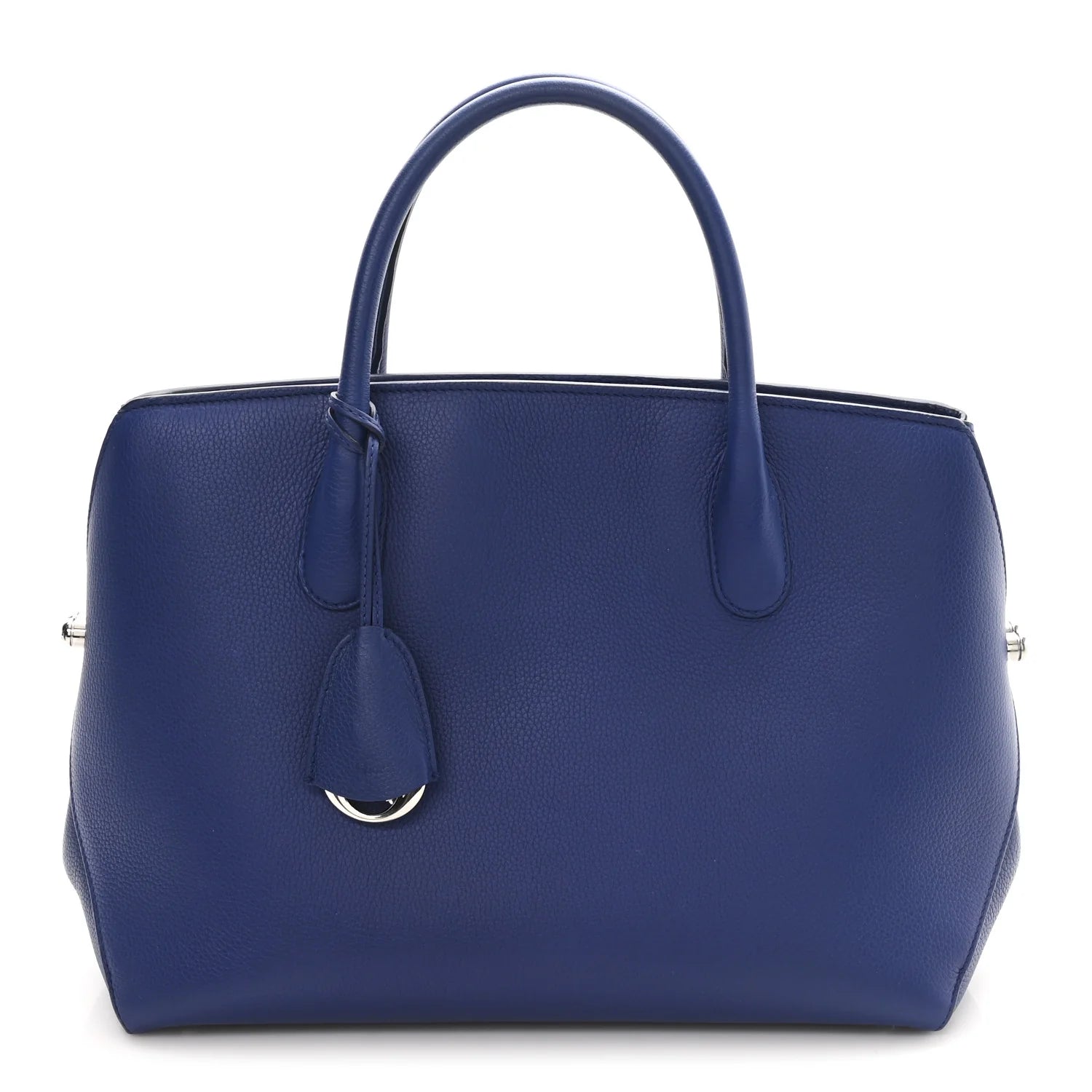 Grained Calfskin Bar Tote Blue
