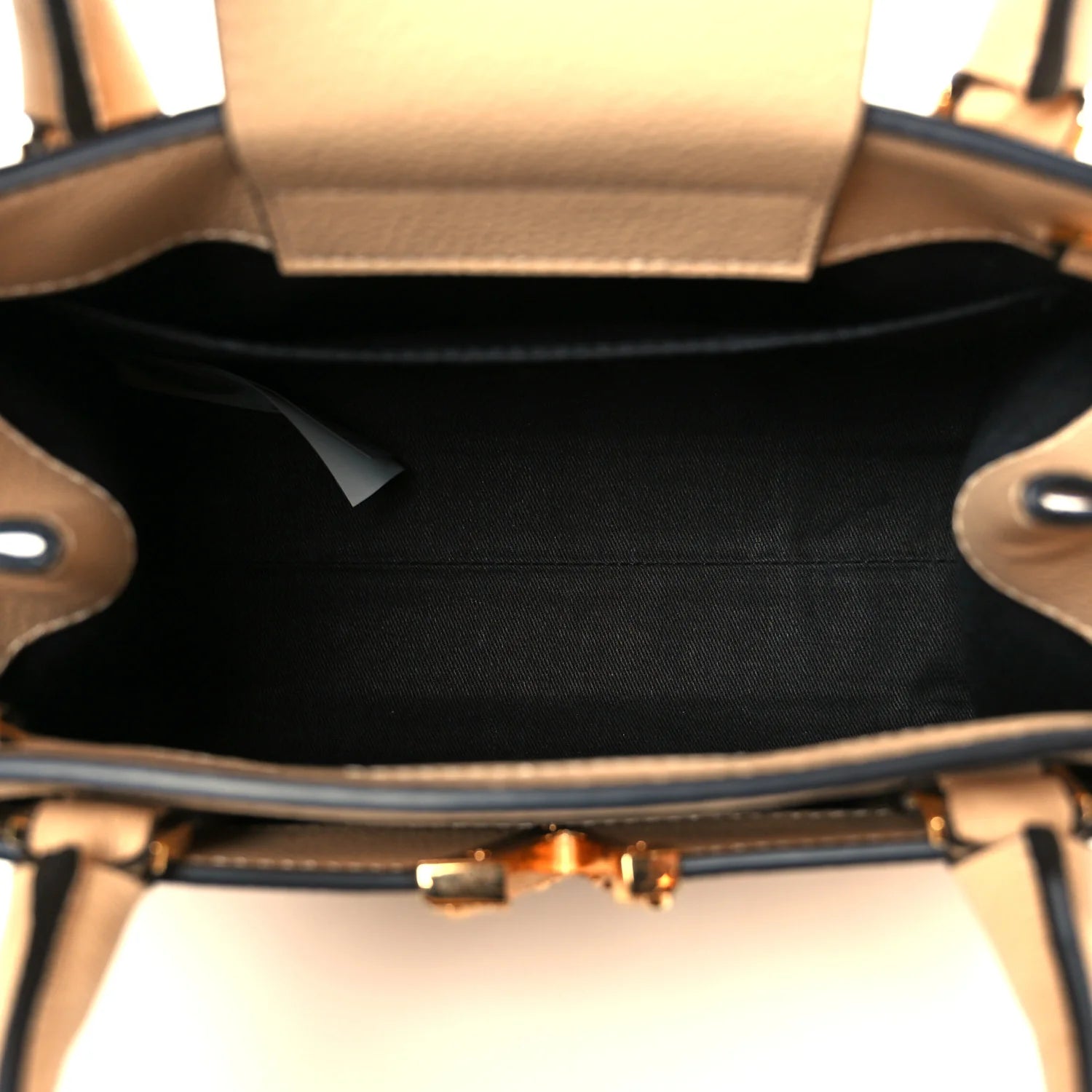 Grainy Calfskin Virtus Top Handle Tote Beige