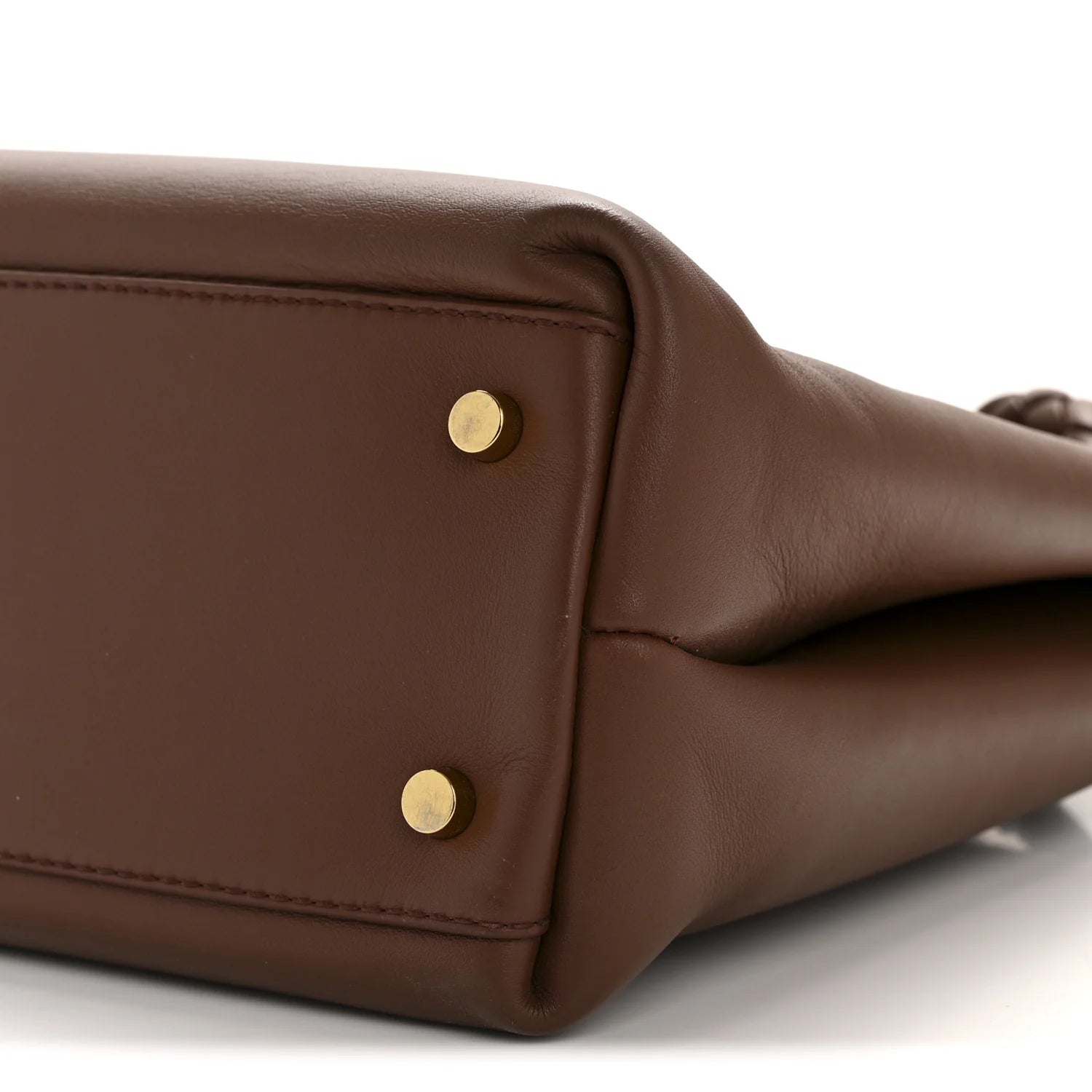 Silky Calfskin Medium Andiamo Shoulder Bag Sapele Redstone