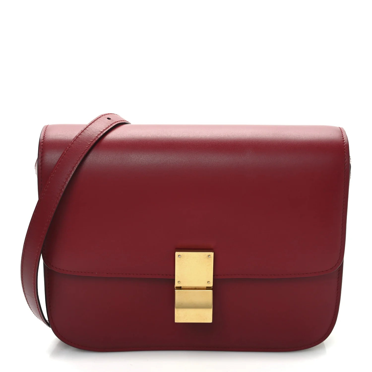 Smooth Calfskin Medium Classic Box Flap Bag Red