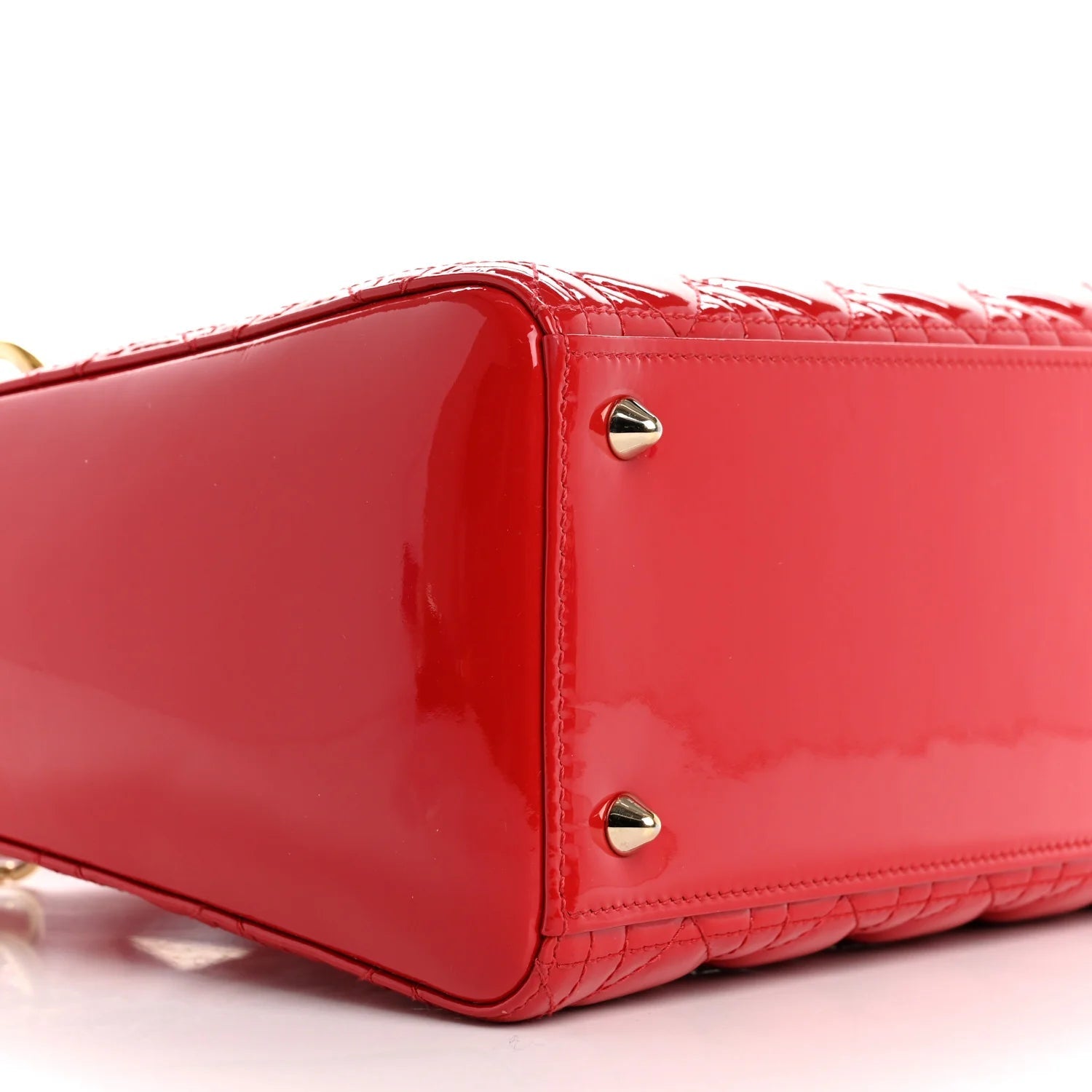 Patent Cannage Medium Lady Dior Red