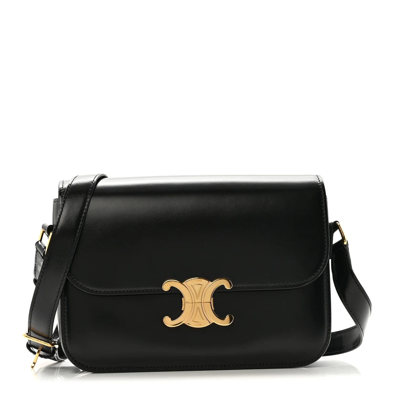 Shiny Calfskin Medium Triomphe Black