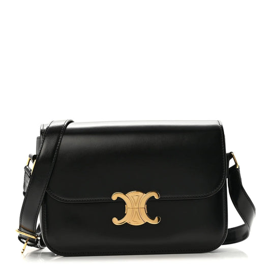 Shiny Calfskin Medium Triomphe Black