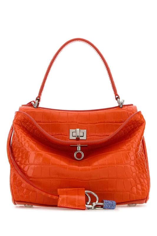 ORANGE LEATHER MINI RODEO HANDBAG