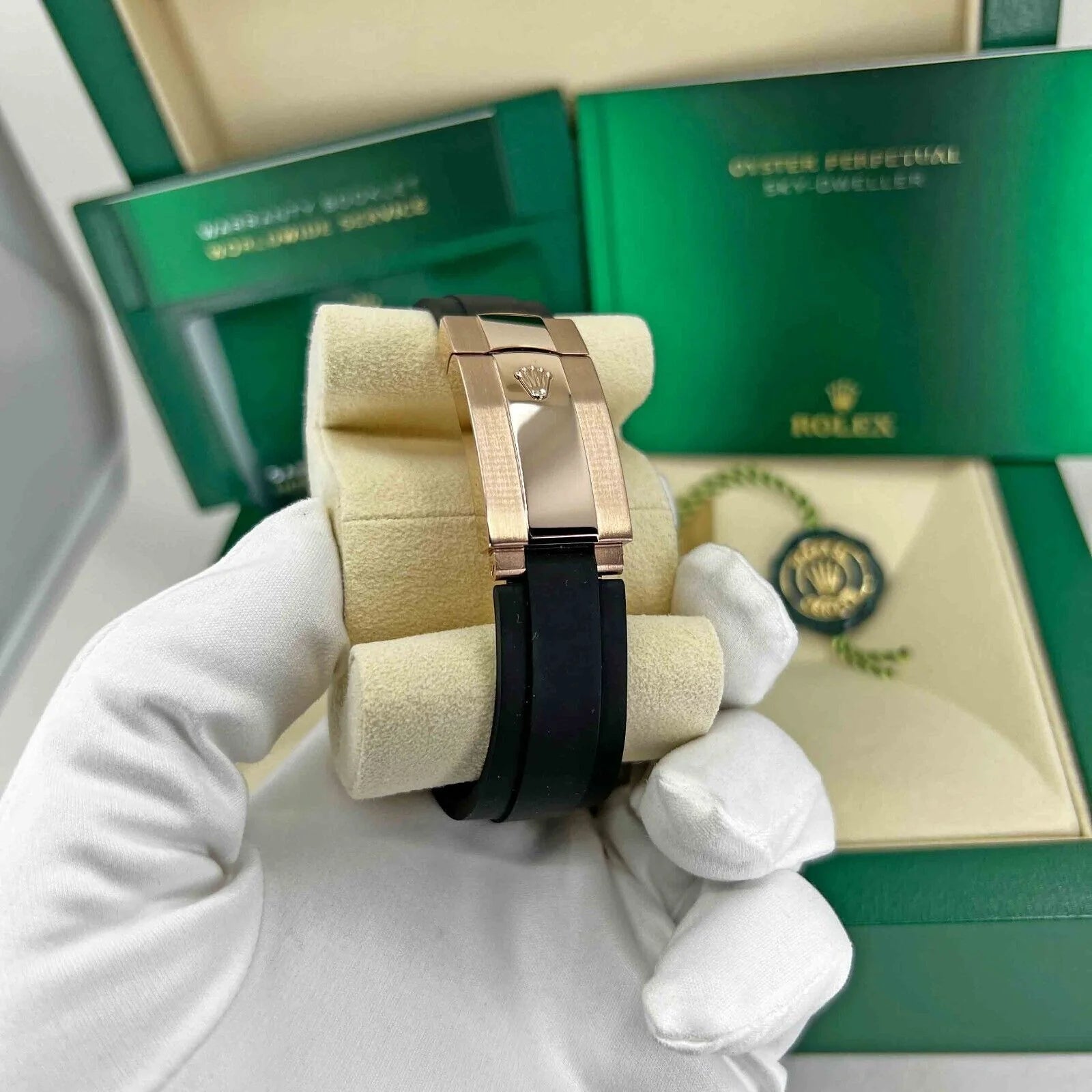 Sky-Dweller, 42Mm, 18K Everose Gold, Oysterflex, Rhodium, Ref# 326235-0006