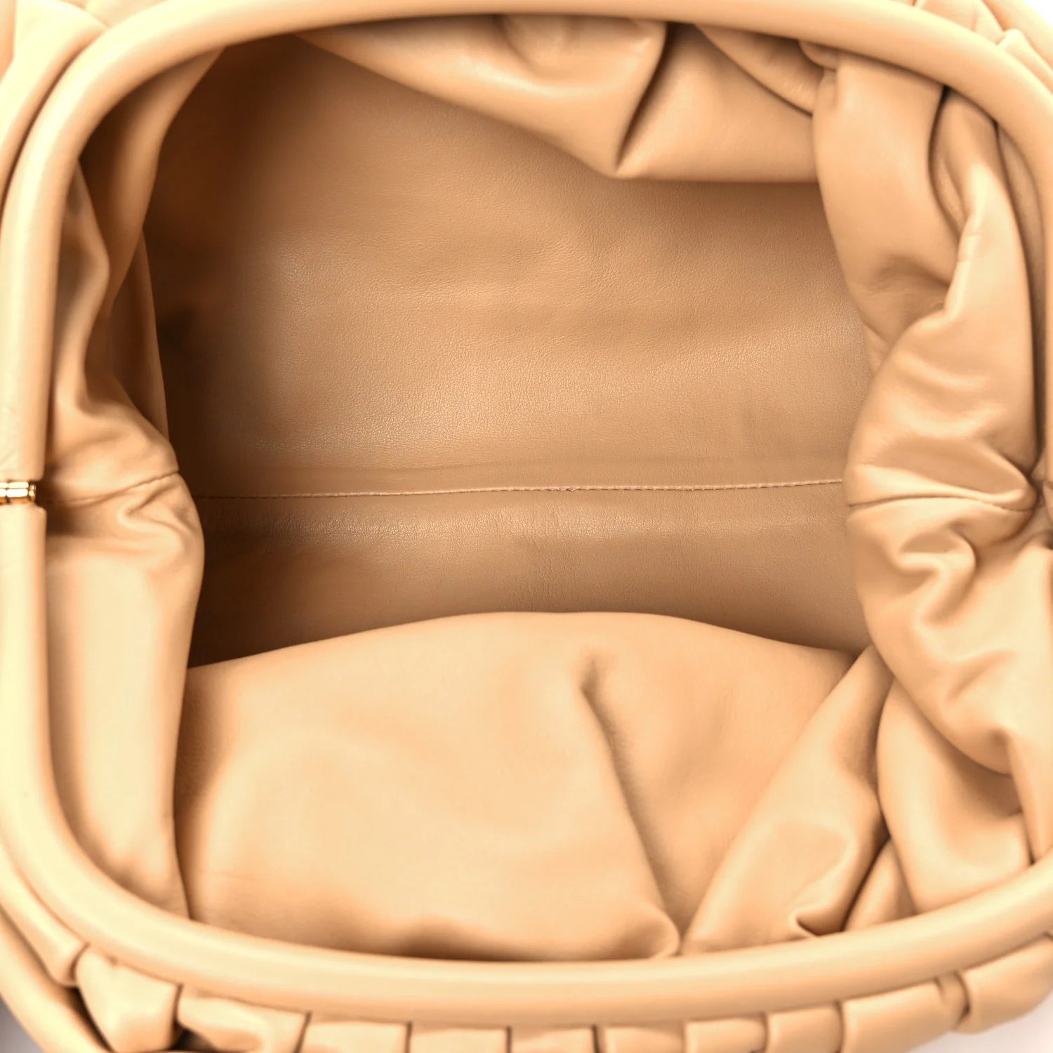 Smooth Butter Calf the Pouch Oversized Clutch Almond