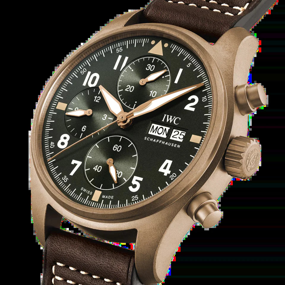 Unworn  Pilot'S Watch Spitfire Chronograph, Bronze, 41Mm, Ref# IW387902, Box and Papers