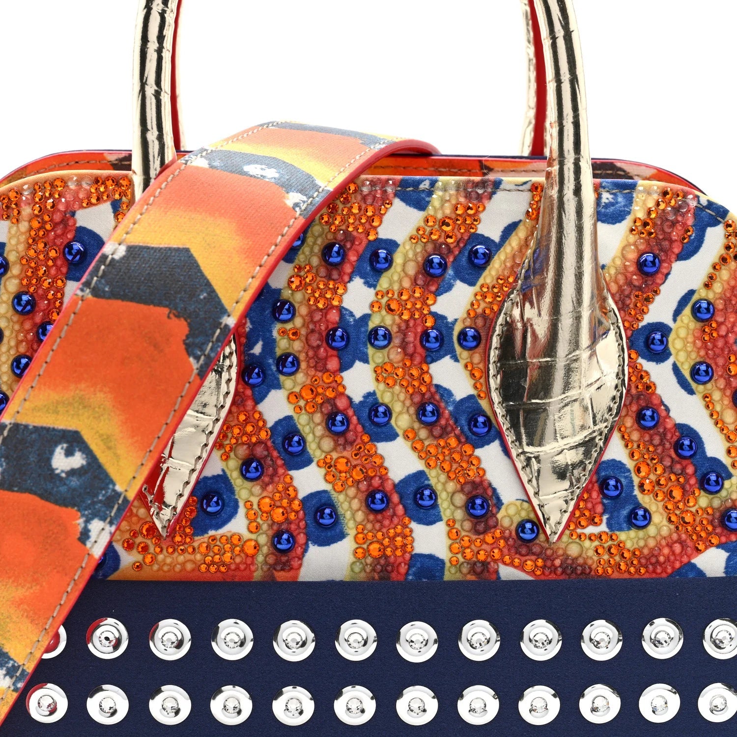 Crepe Satin Canvas Embroidered Gaagal Mini Eloise Tote Magma