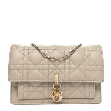 Lambskin Cannage Chain My Dior Daily Chain Pouch Beige