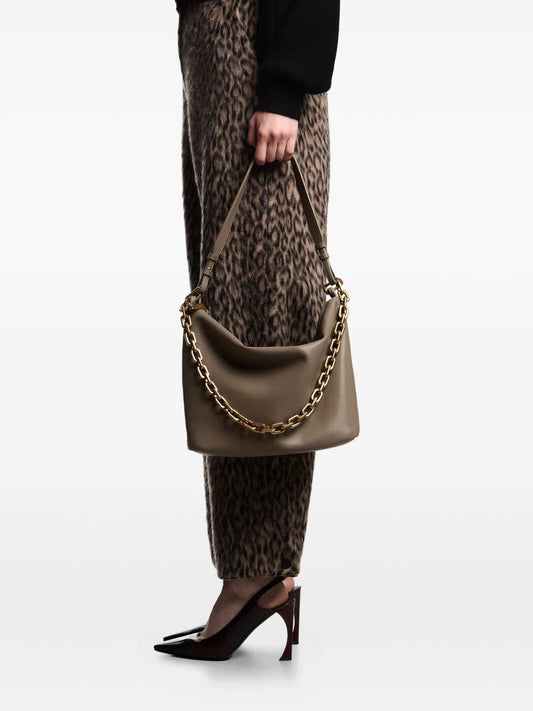 LEATHER MEDIUM HOBO BAG