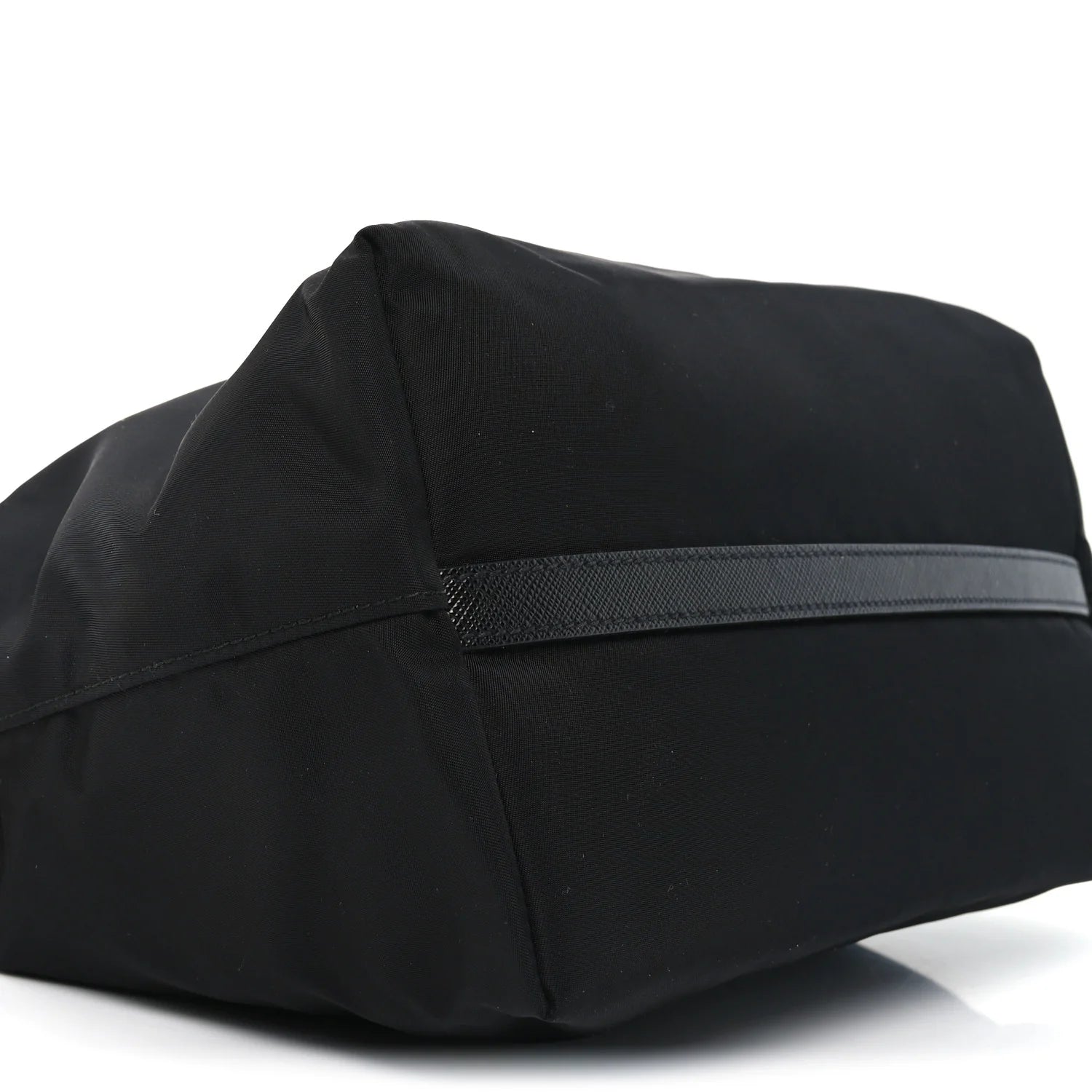 Tessuto Nylon Saffiano Shopping Tote Black