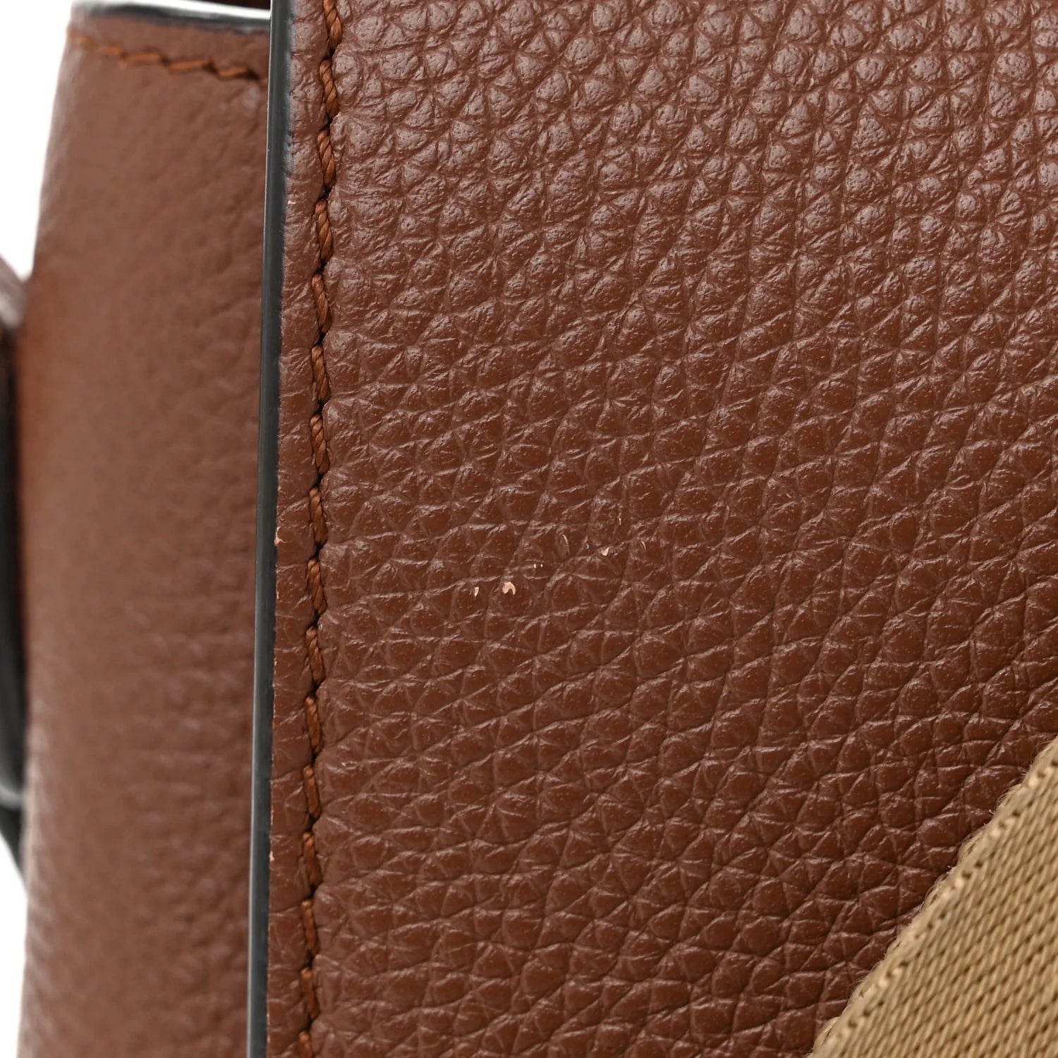 Grainy Calfskin Vintage Check Note Crossbody Bag Malt Brown