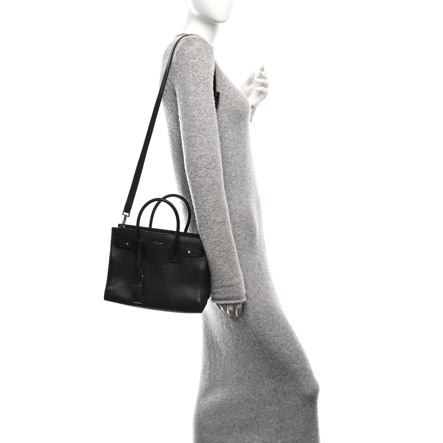 Grained Calfskin Baby Sac De Jour Souple Black