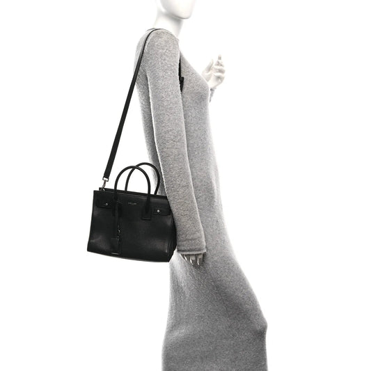 Grained Calfskin Baby Sac De Jour Souple Black