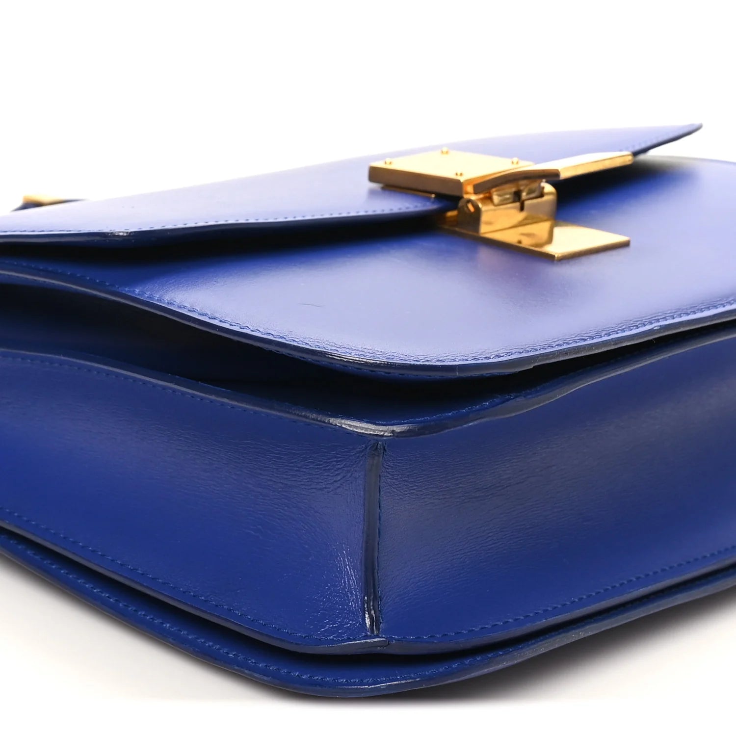 Smooth Calfskin Medium Classic Box Flap Bag Indigo