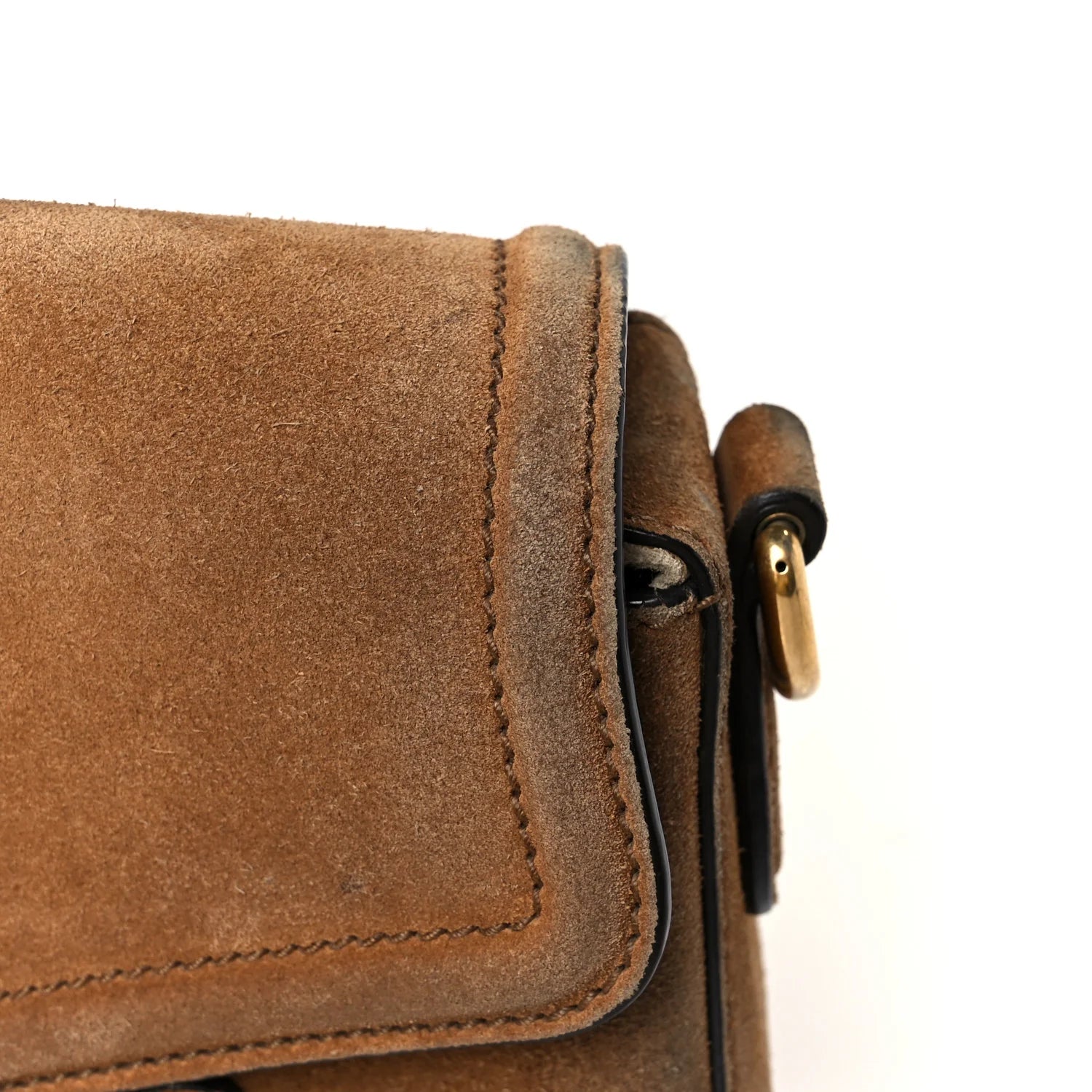 Suede Medium Lady Web Shoulder Bag New Marron